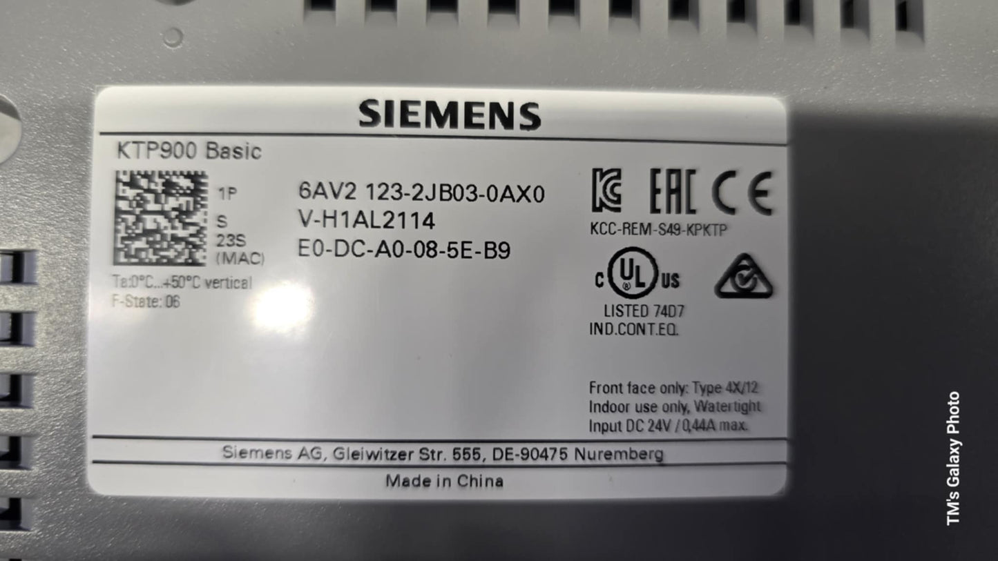 6AV2123-2JB03-0AX0, KTP 900 Basic hmi-panel, Siemens