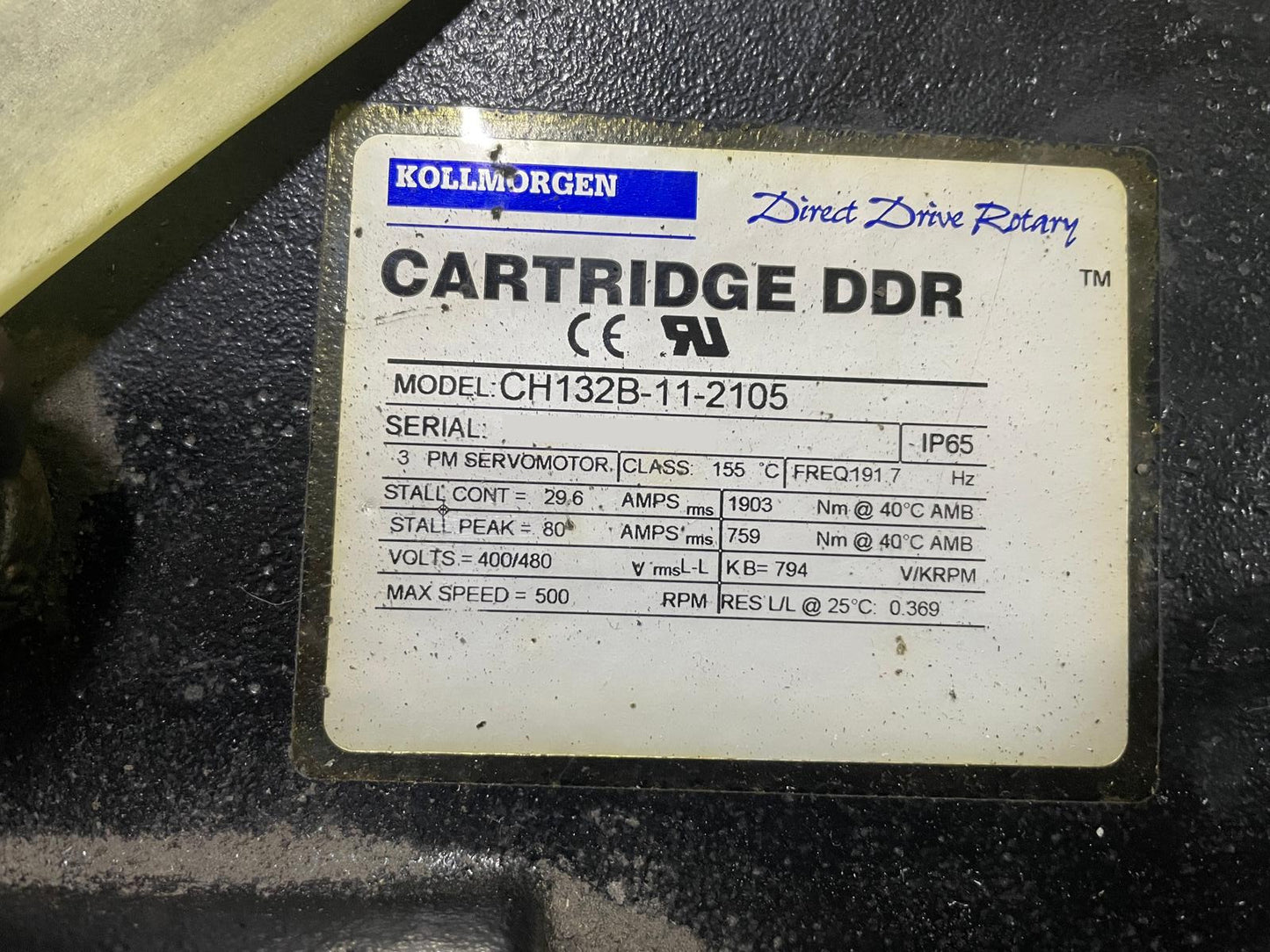 CH132B-11-2105, direct drive (Cartridge DDR) torque motor, servo motor, Kollmorgen