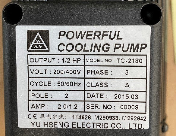TC-2180 1/2HP merülő, hűtőfolyadék-szivattyú, gyártó: Yu Hseng