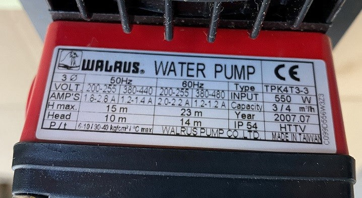 TPK4T3-3, Walrus Pump (Hua Le Shi), vízpumpa
