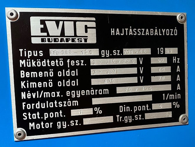 EFG380-105, EVIG, egyenáramú főhajtásszabályzó