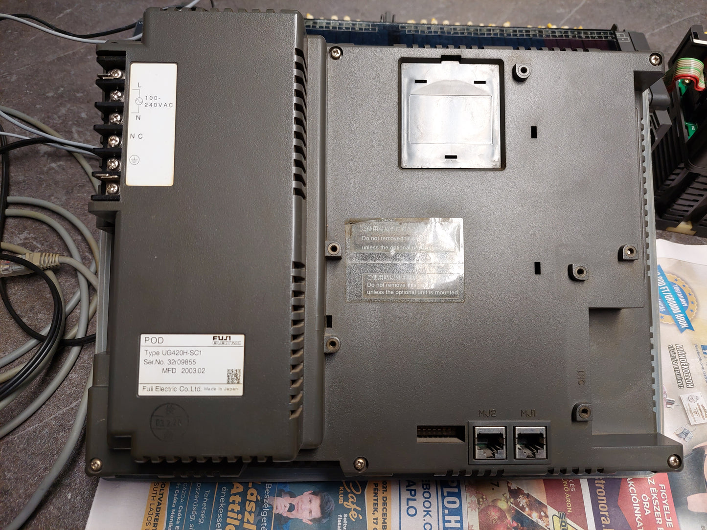 Fuji Electric plc-hmi konfig: UG420H-SC1 hmi + NB1U56X-01 plc