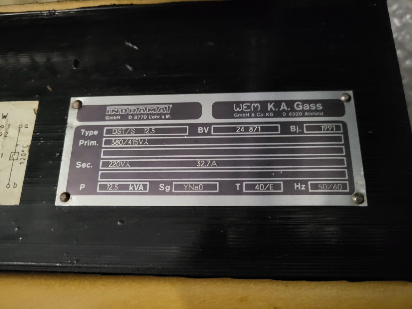 DST/S 12.5, Indramat transzformátor, 12.5kVA
