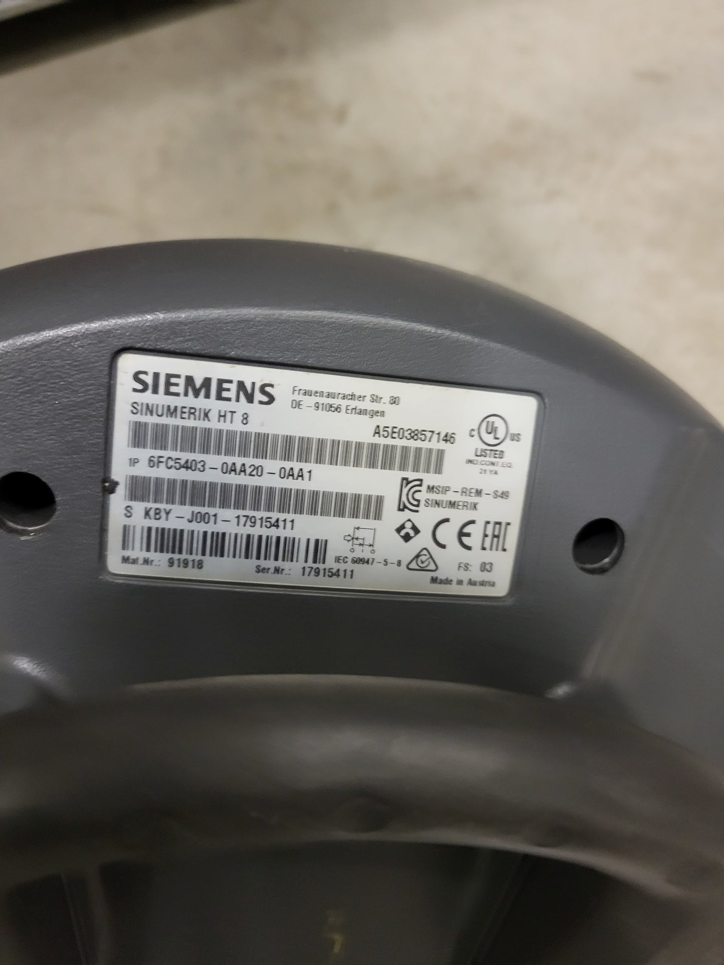 6FC5403-0AA20-0AA1 teaching device, operator terminal 8