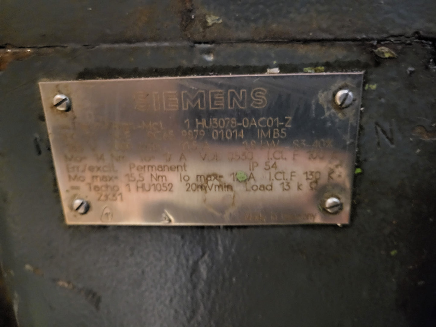 1HU3078-0AC01-Z, DC SZERVO MOTOR, 1.8kW, 14Nm