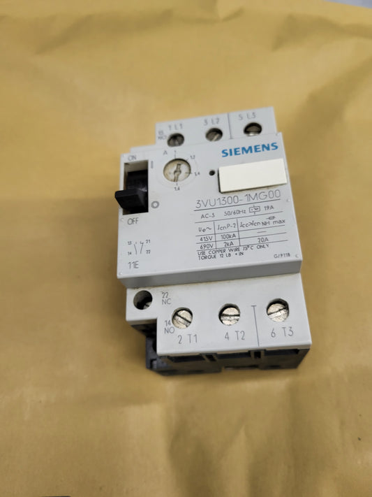 3VU1300-1MG00, Siemens, 3 fázisú hőkioldó, motorvédő kapcsoló segédérintkezővel, 400V, 1-1.6A