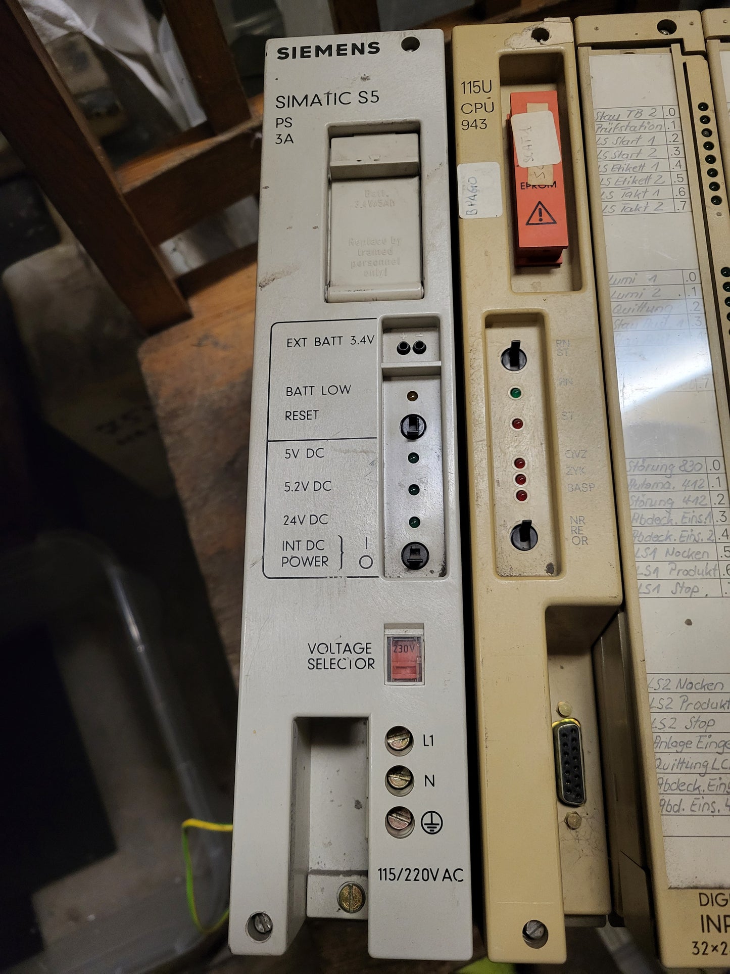 Siemens, Simatic S5, 115U, Siemens, full plc-rack, 943-as CPU-val