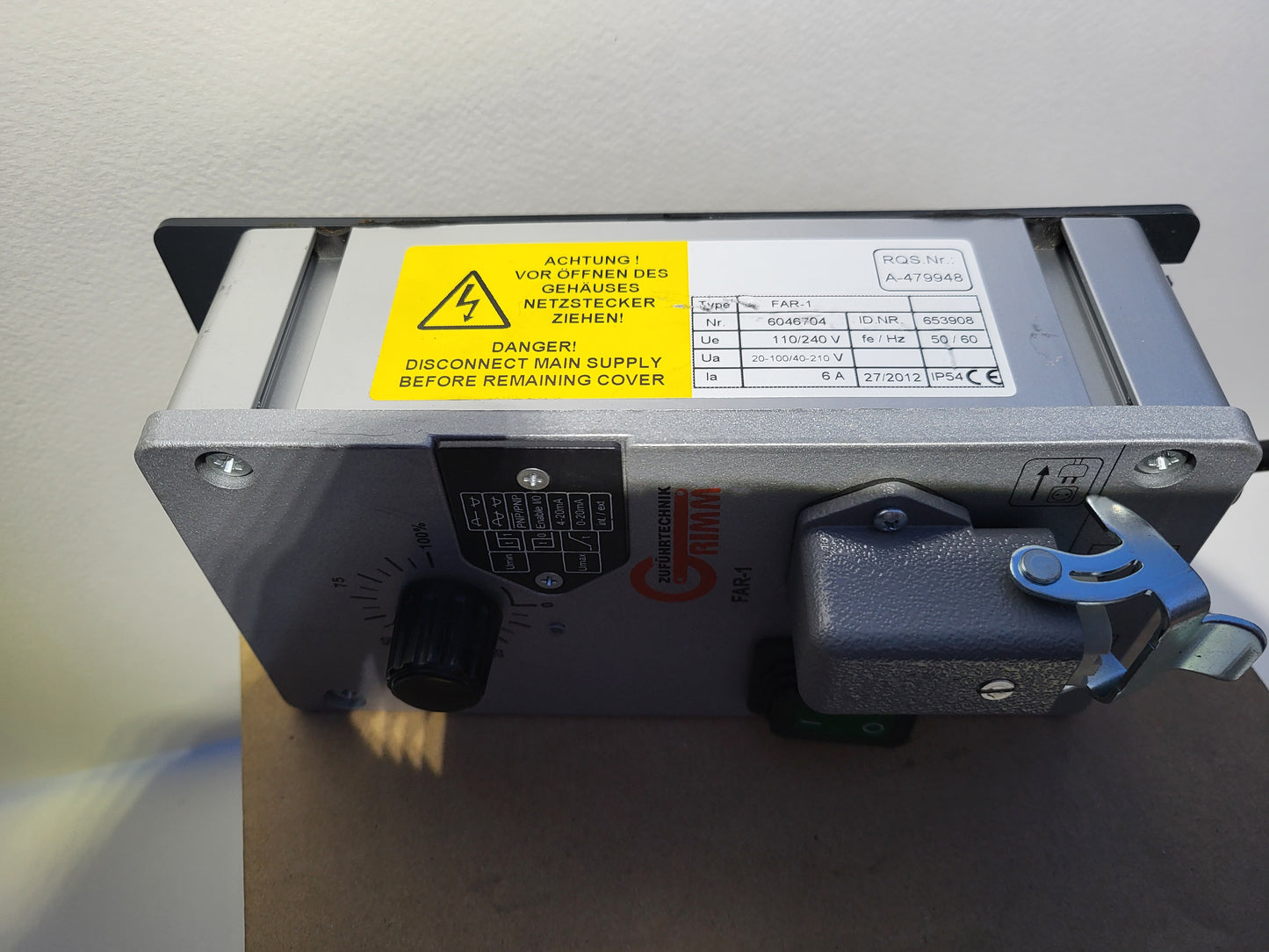 FAR-1 Phasenanschnitt-Steuergerät für Vibrationsfördererantrieb, Grimm Zuführtechnik