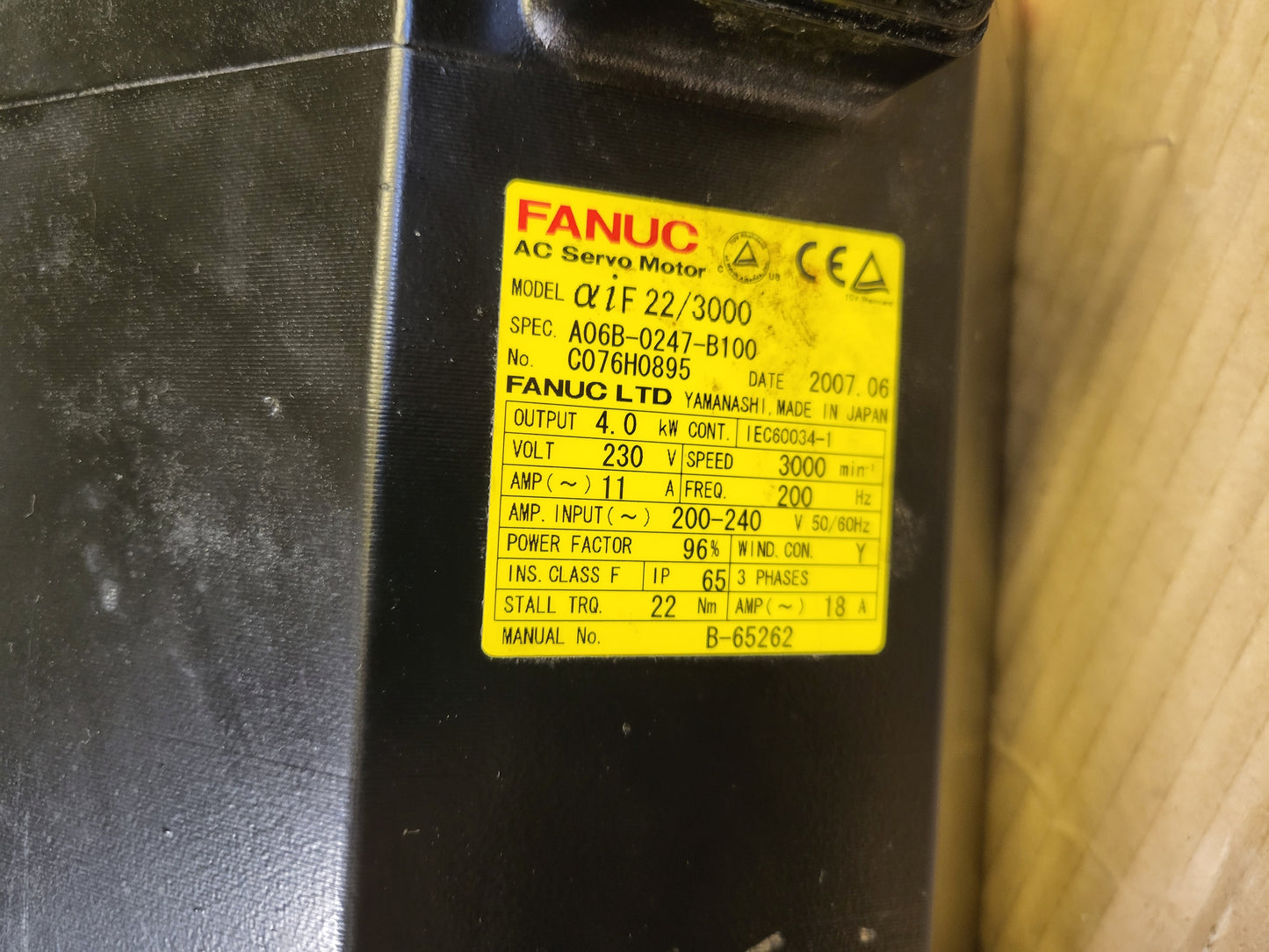 A06B-0247-B100, Fanuc, AC-Servomotor, 4 kW