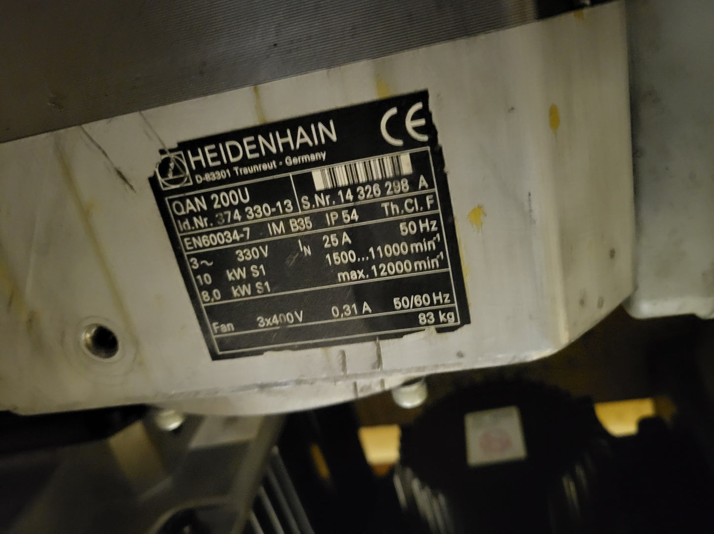 374330-13, QAN200U, Heidenhain, 10-8kW, 25A, aszinkron motor, orsócsapággyal