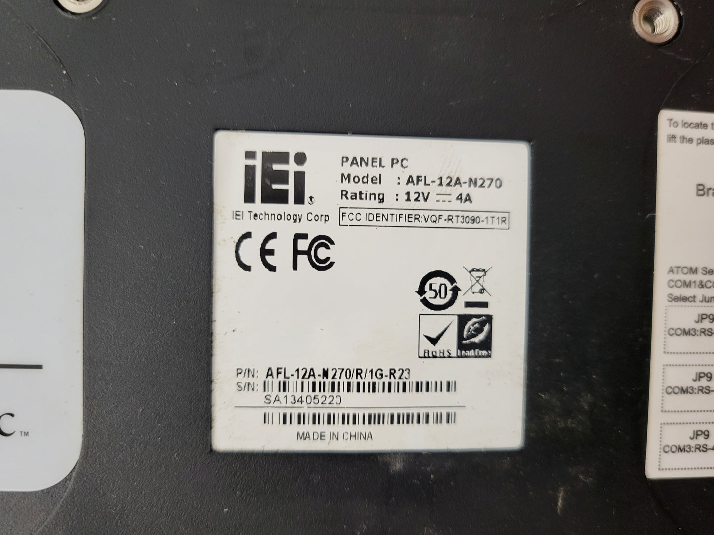 AFL-12A-N270/R/1G-R23, IEI, Panel-PC