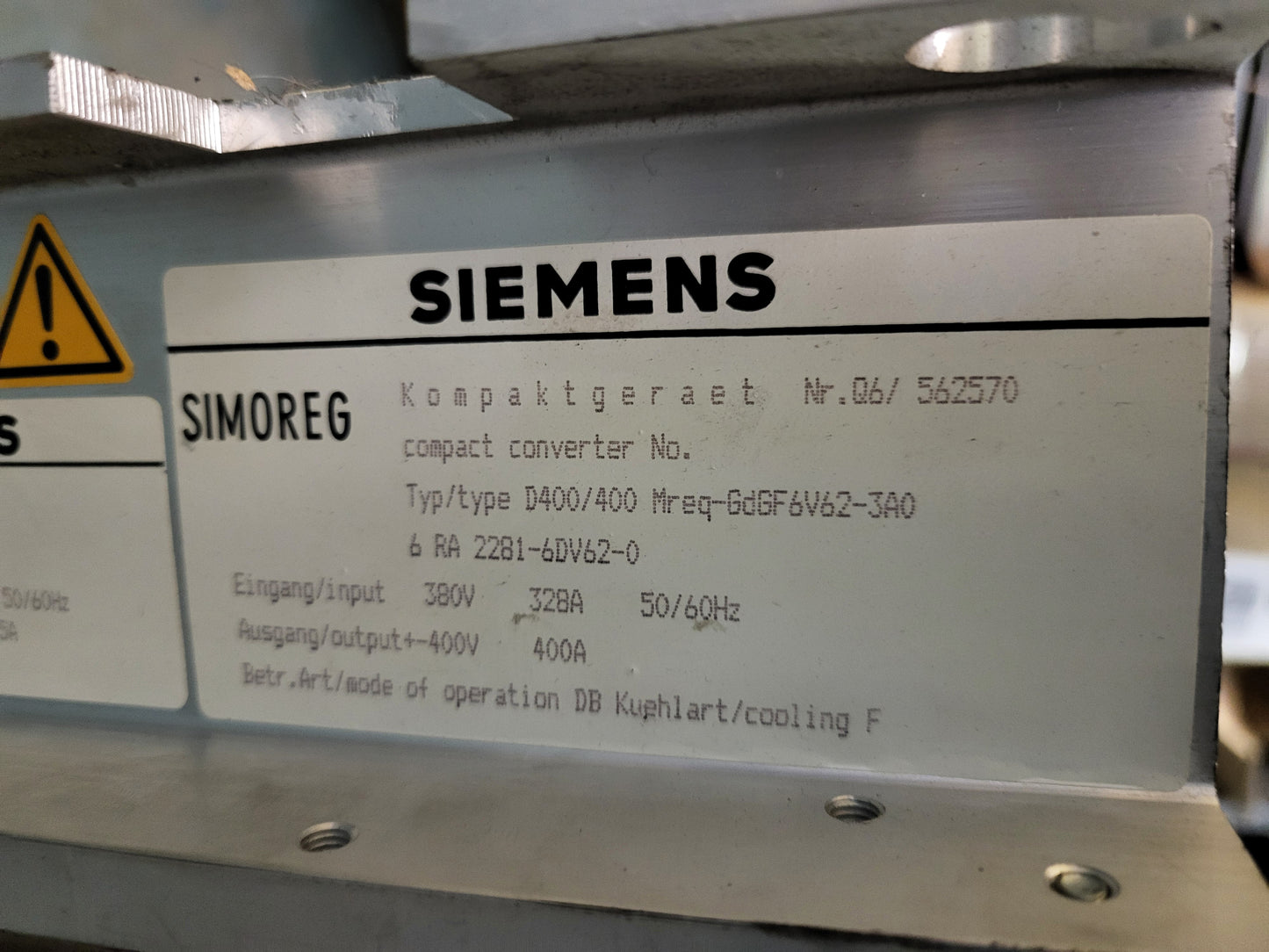 6RA2281-6DV62-0, Simoreg, compact converter, 400A, 160kW, DC drive