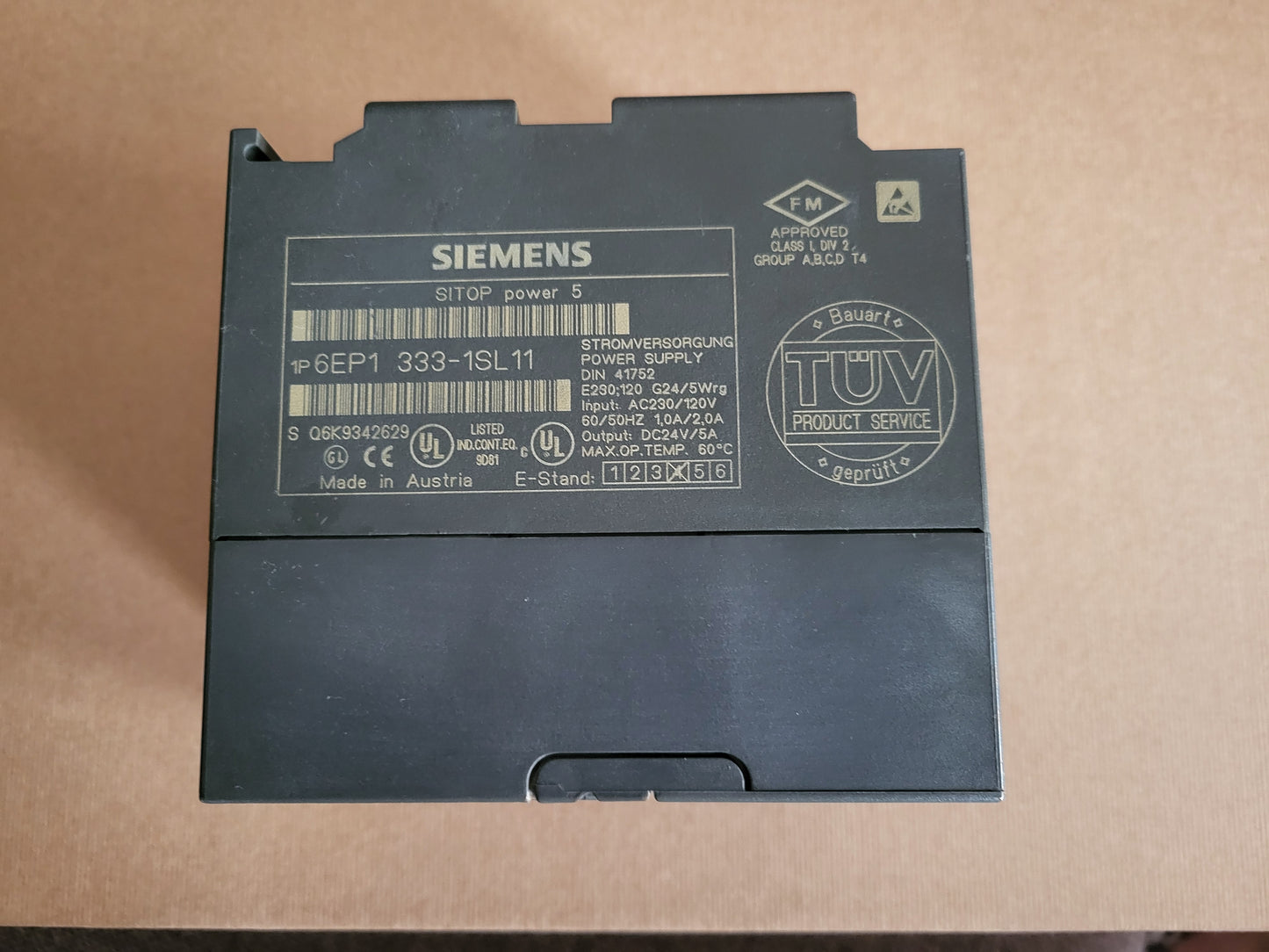 6EP1333-1SL11, Siemens, Sitop, Power 5, power supply, 24VDC/5A
