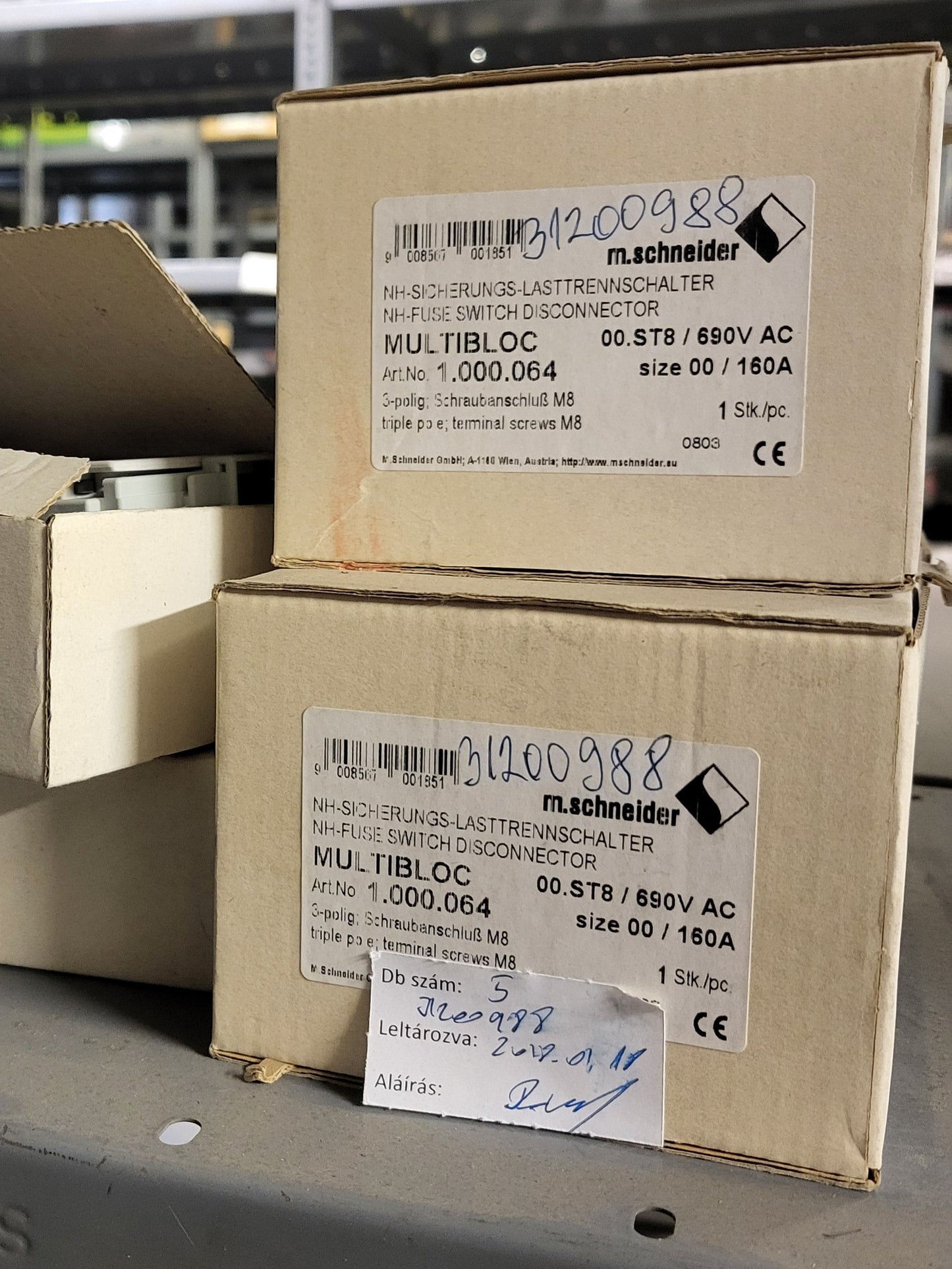 1.000.064, Multibloc, 3-polige Trennschaltersicherung 00ST8/690VAC, 160A, M.Schneider