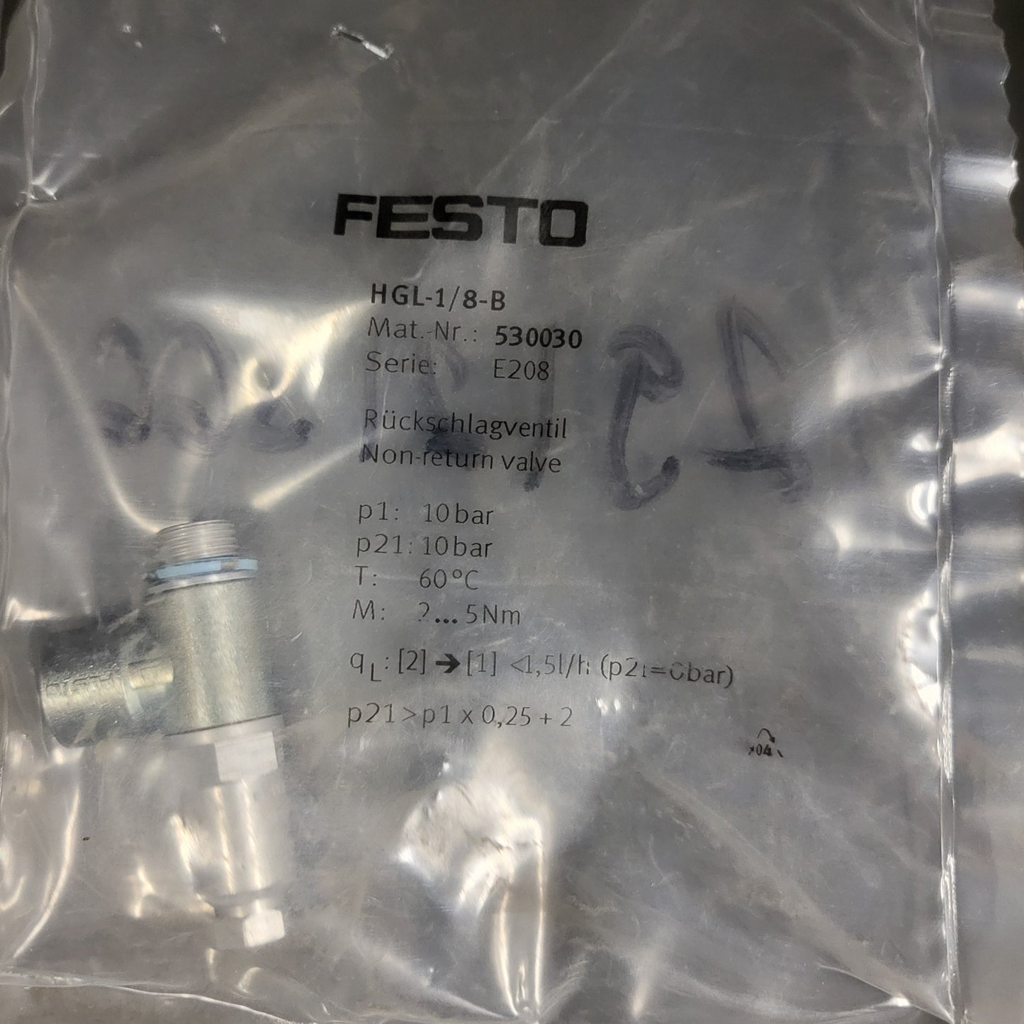 HGL-1/8-B, 530030, check valve, Festo