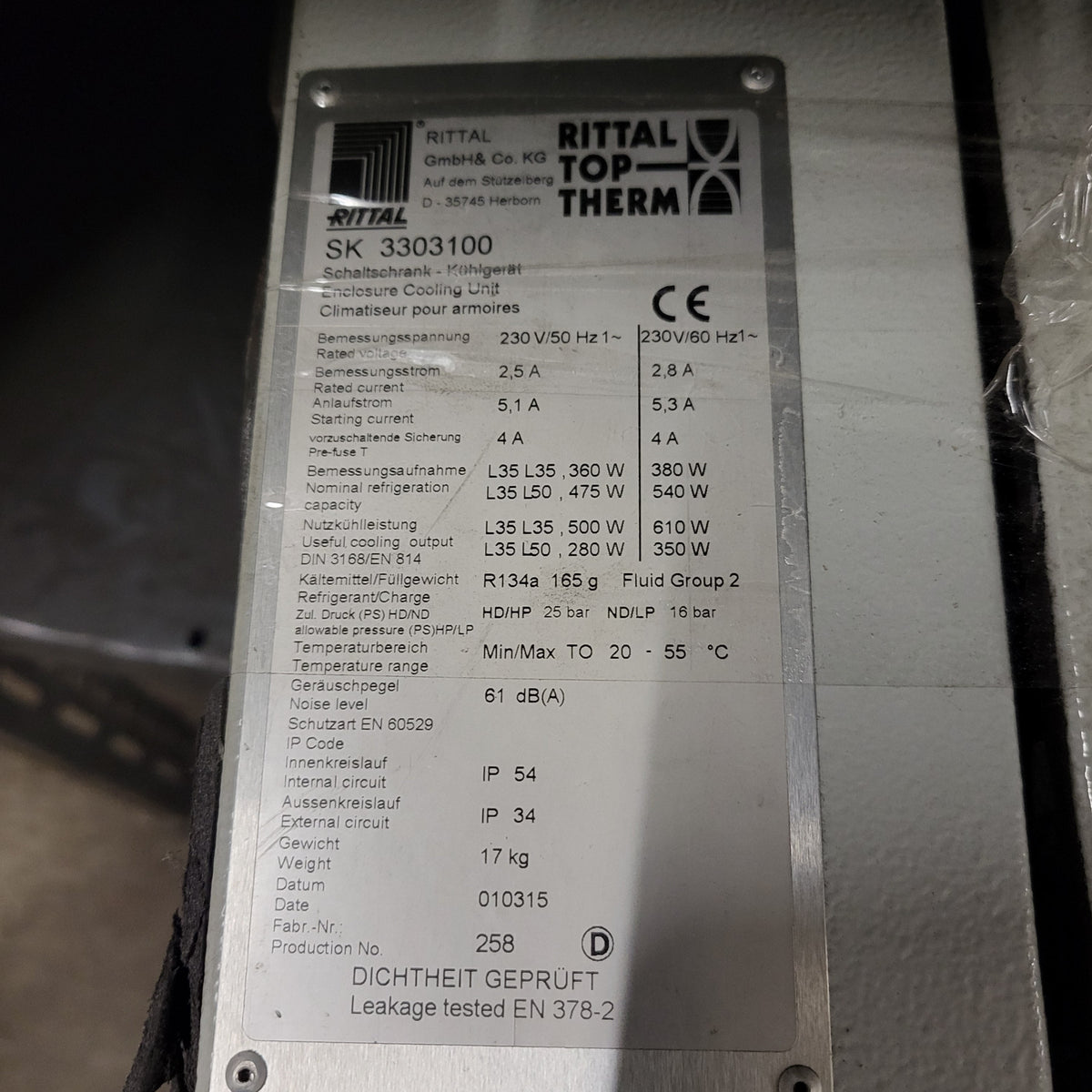 SK3303.100, fali hűtőegység vezérlővel, Rittal