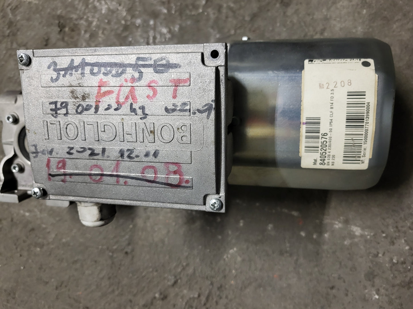 840520576, Bonfiglioli-Getriebemotor, 0,18 kW, BN 63B 4 B14 FD 230/400-50 IP54