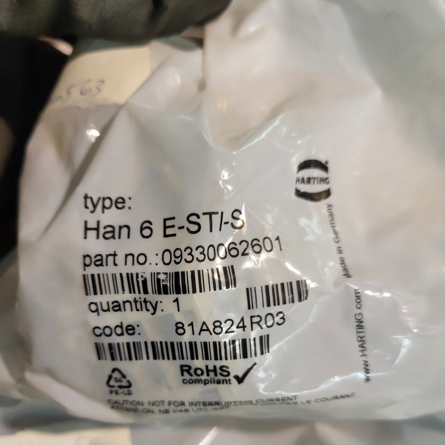HAN 6E-STI-S, elektrischer Steckverbinder, männlich, Harting