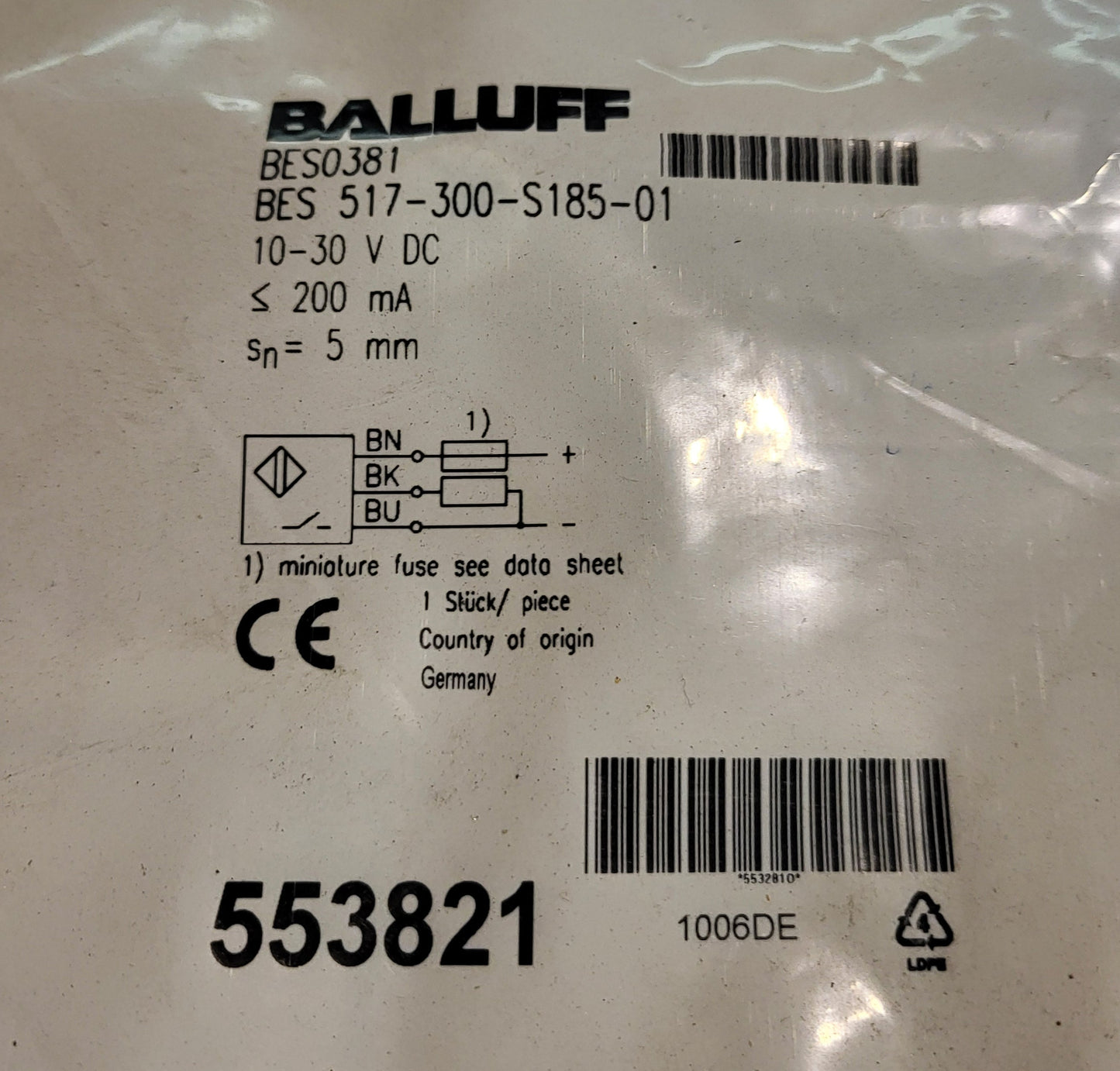 BES0381, BES 517-300-S185-01, induktív érzékelő, Balluff