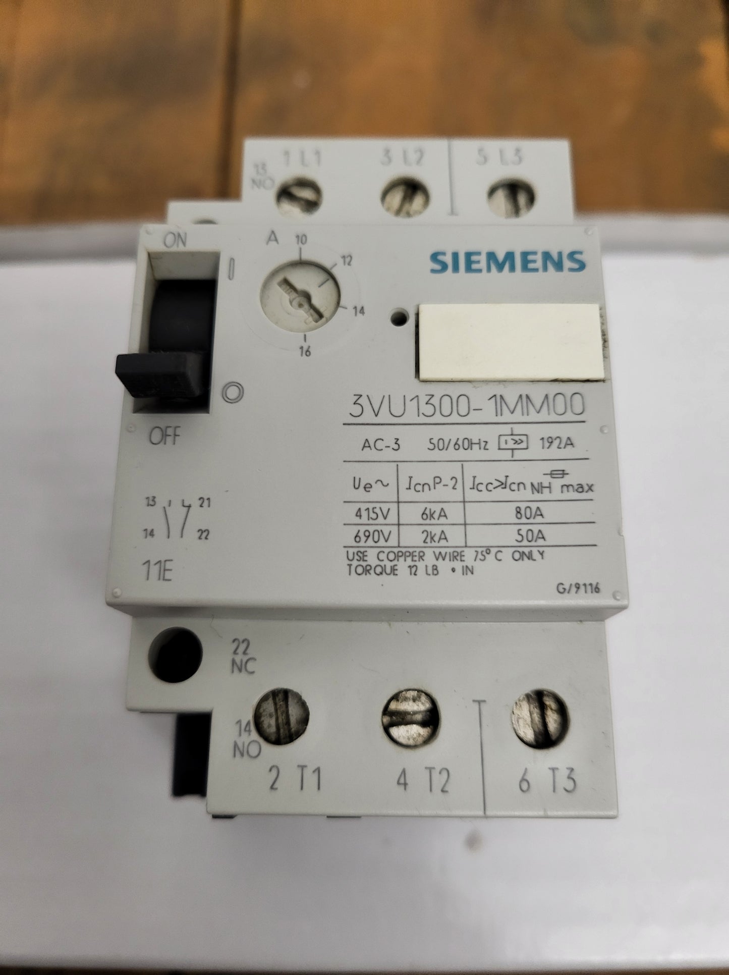 3VU1300-1MM0, motorvédő megszakító, 10-16A, Siemens