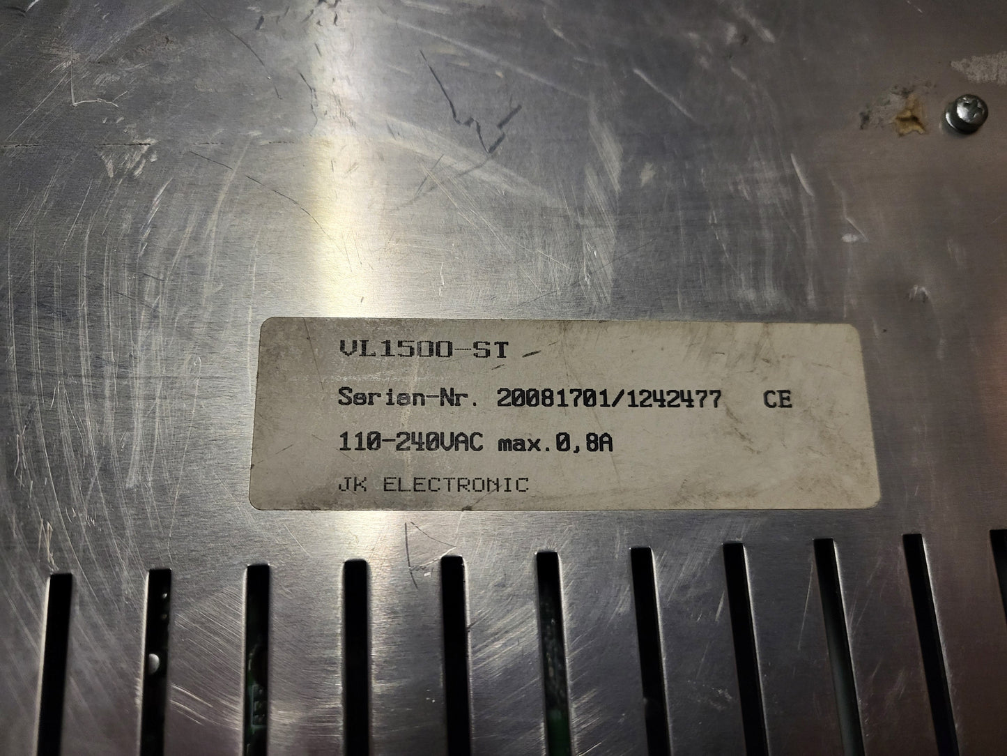 VL1500-ST, Opsis op-panel