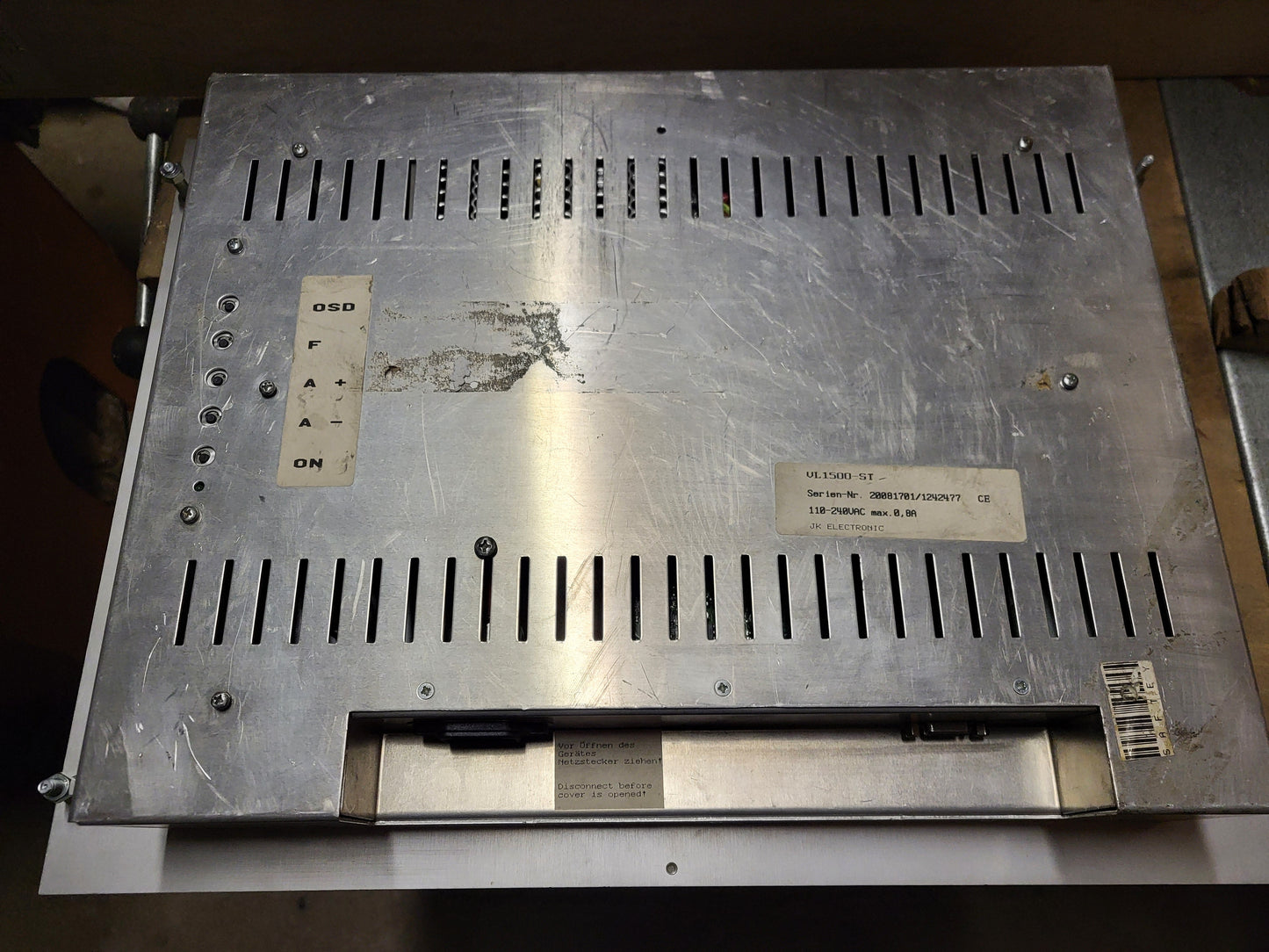 VL1500-ST, Opsis op-panel
