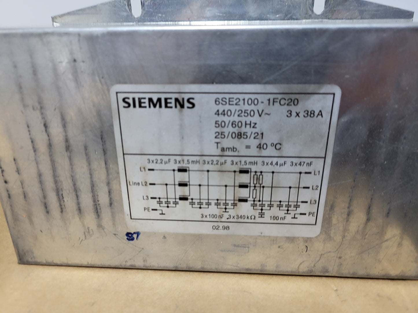 6SE2100-1FC20, hálózati filtermodul, Siemens