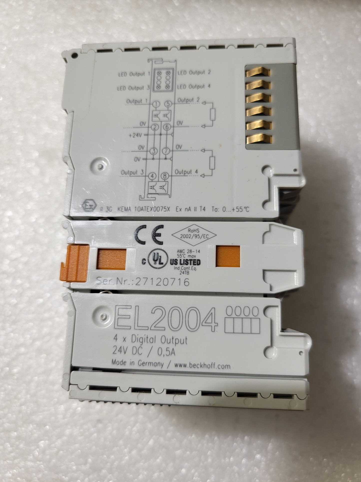 EL2004, EtherCAT-Klemme, 4-Kanal-Digital-Ausgangsmodul, 24VDC, 0,5A, Beckhoff