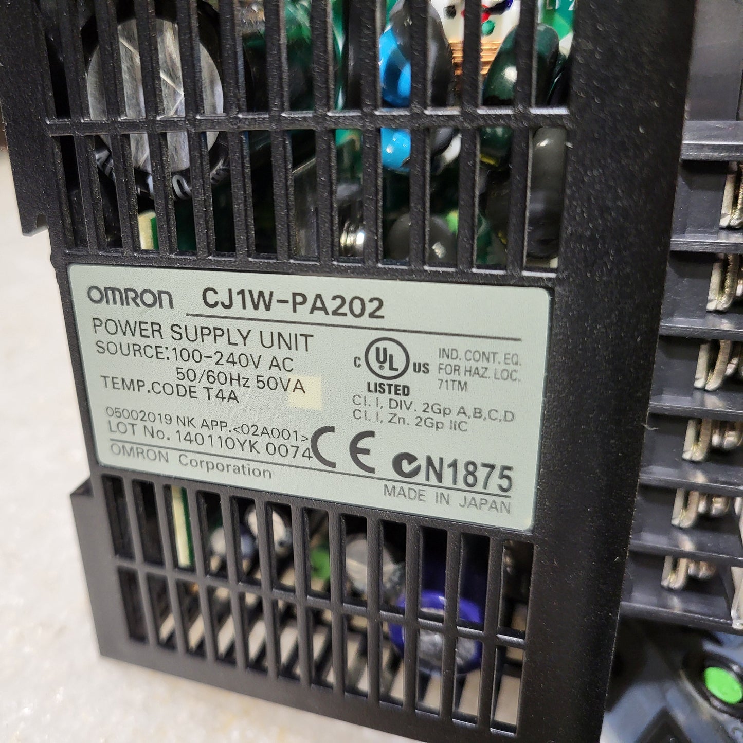 CJ1W-PA202, power supply, Omron