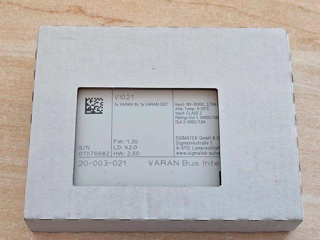 20-003-021, VI021, Sigmatek tápegység és csatlakozó-kártya, Varan