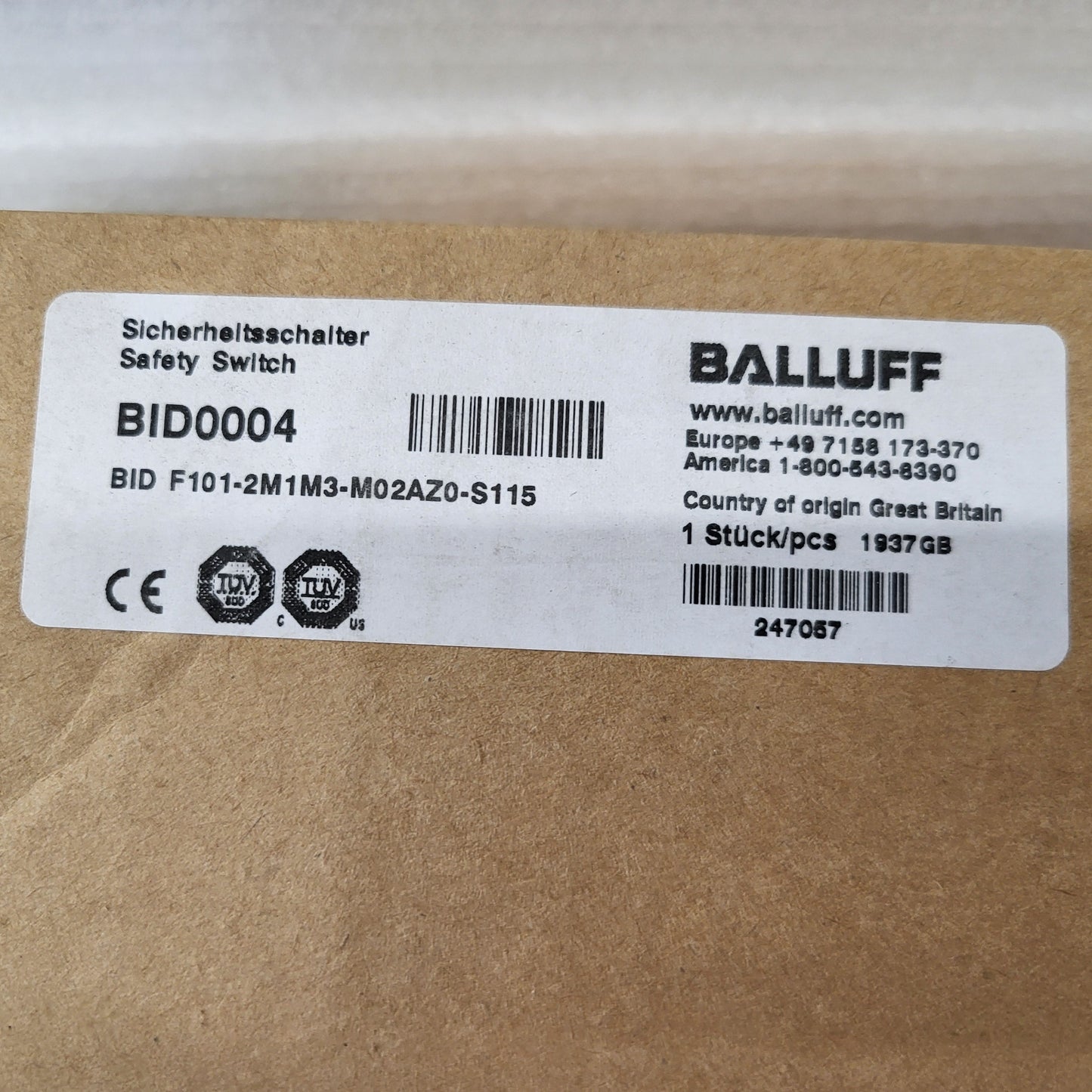 BID0004, BID F101-2M1M3-M02AZ0-S115, electromechanical holding device, Balluff