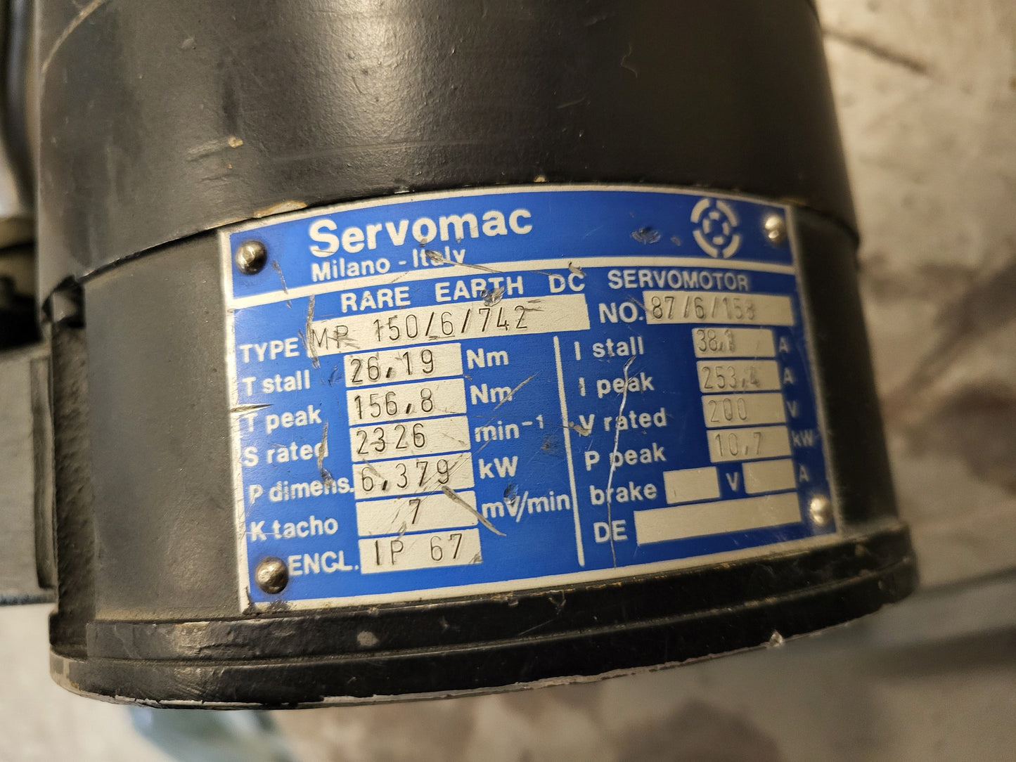 MP150/6/742, Servomac, DC-Servomotor, 6,379 kW