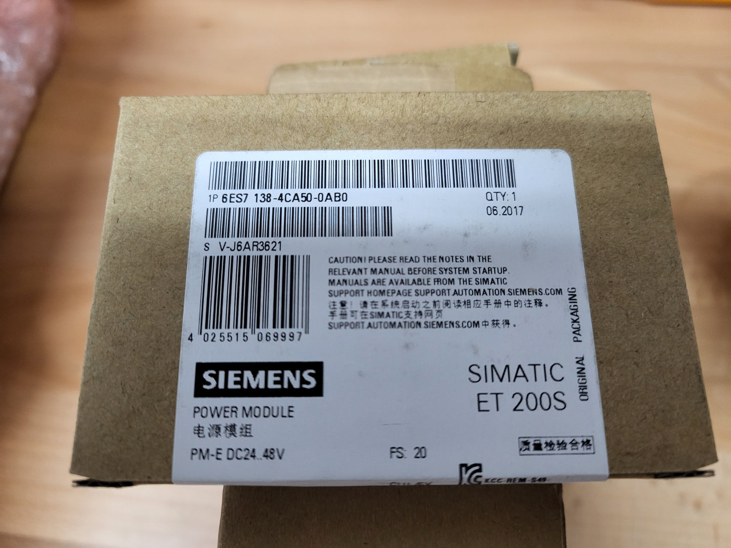 6ES7138-4CA50-0AB0, PM-E FOR ET 200S, teljesítménymodul, Siemens