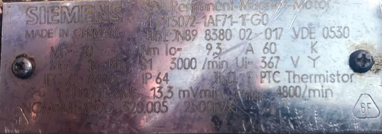 1FT5072-1AF71-1FG0, AC-Vorschubmotor