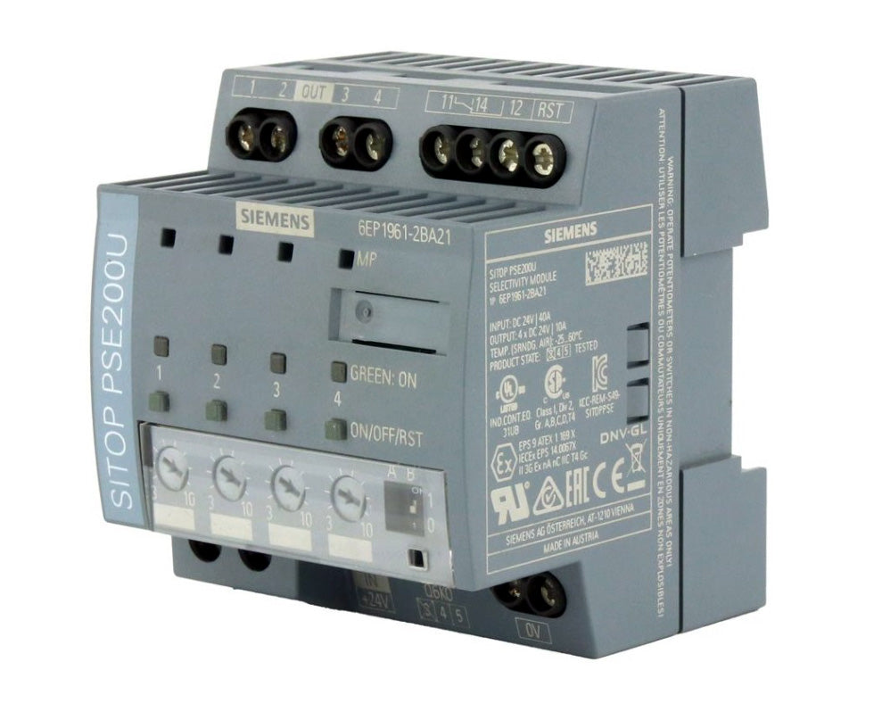6EP1961-2BA21, Sitop PSE200U tápegység, 24VDC/4×10A, Siemens