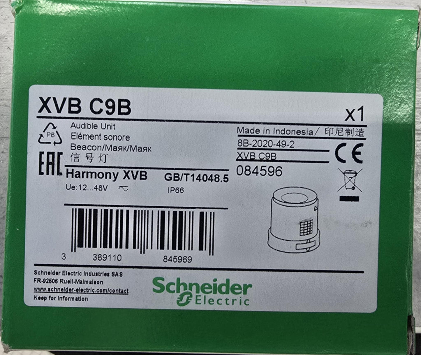 XVB C9B, Harmony, hangjelző sziréna, jelzőoszlopra, Schneider