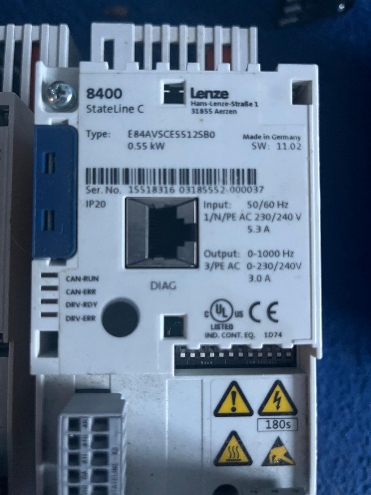 E84AVSCE5512SB0, 0.55kW, Lenze inverter