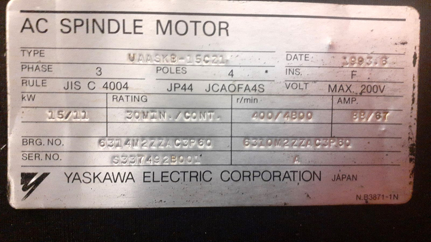 UAASK8-15CZ1, AC-Spindelmotor, Yaskawa, 15/11 kW