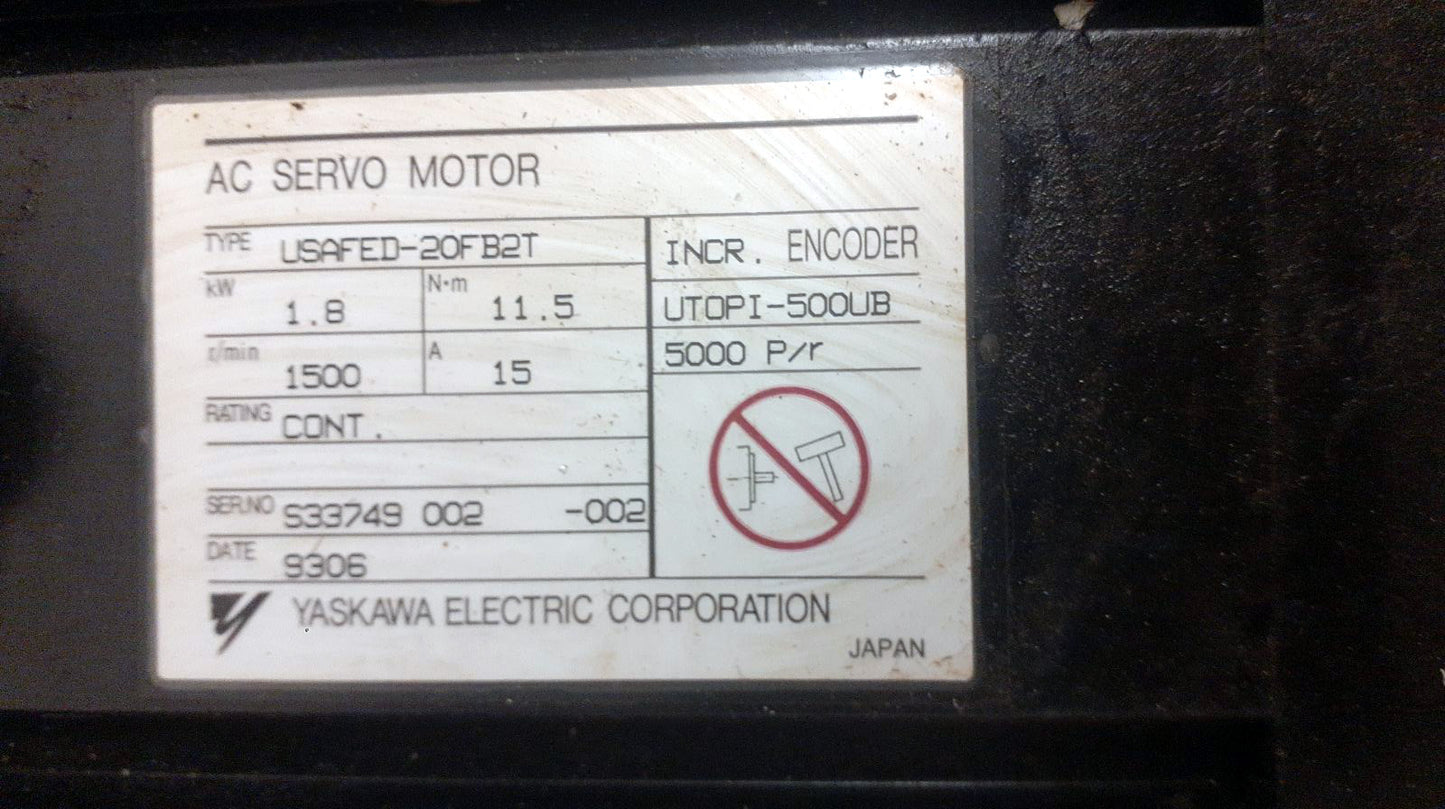 USAFED-20FB2T, Yaskawa, AC-Servomotor, 1,8 kW
