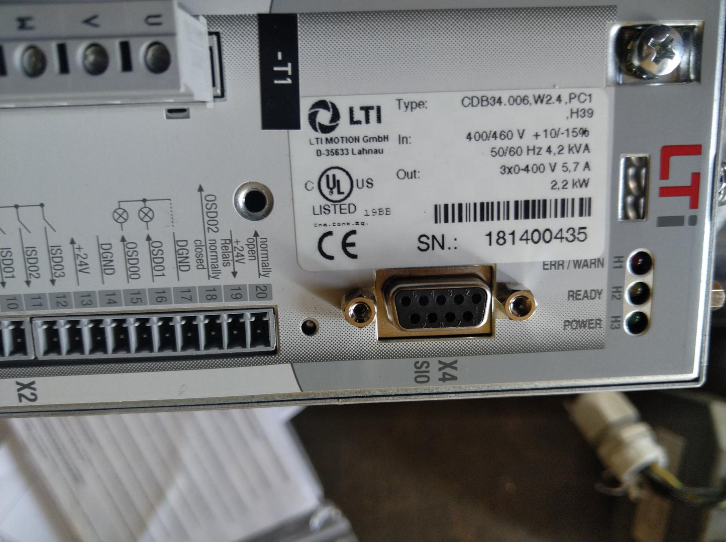 CDB34.006, W2.4,PC1,H39 LTI (Lust) position controller, 5.7A, 2.2kW