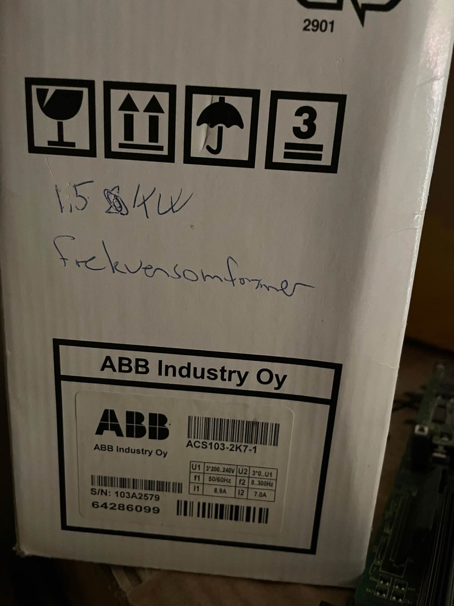 ACS103-2K7-1, frekvenciaváltó, 1.5kW, ABB