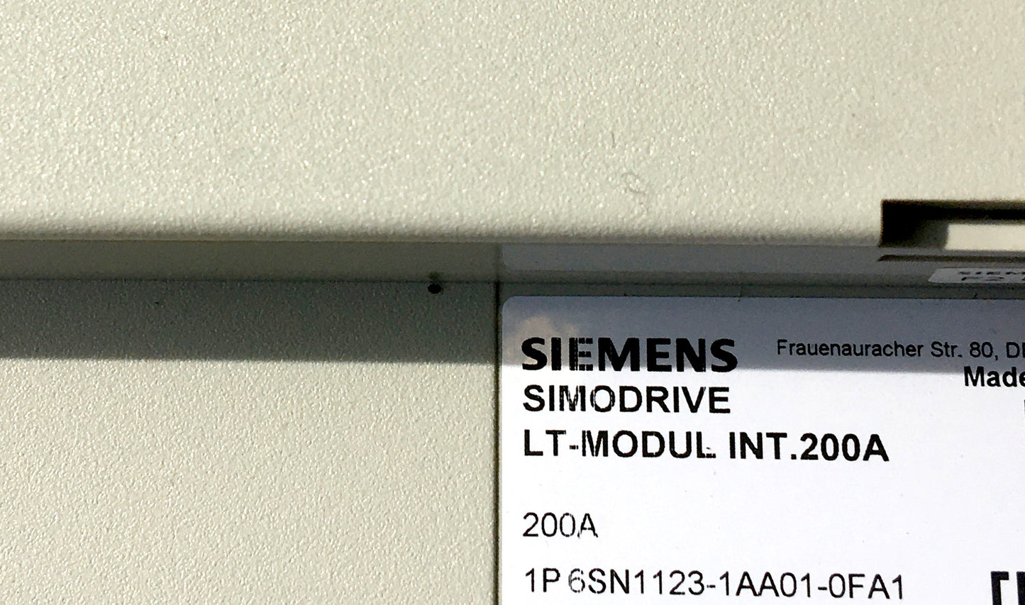 6SN1123-1AA01-0FA1, 200A, 1-tengelyes teljesítménymodul (LT-modul), Simodrive 611