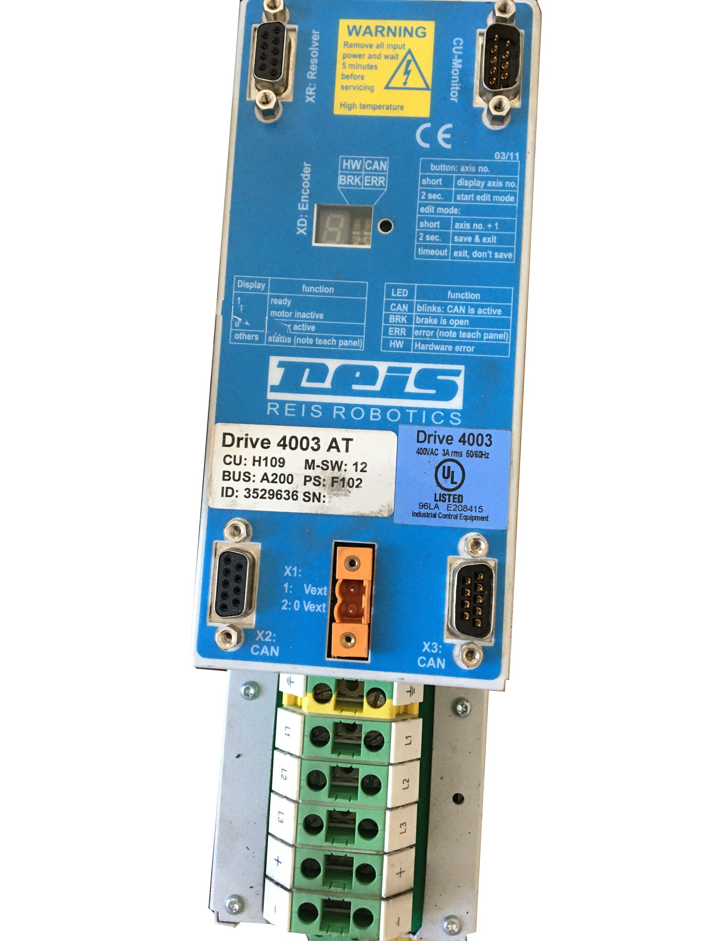 DRIVE4003AT (id: 3529636), Reis Robotics, 3A, 2kW, Servoantrieb