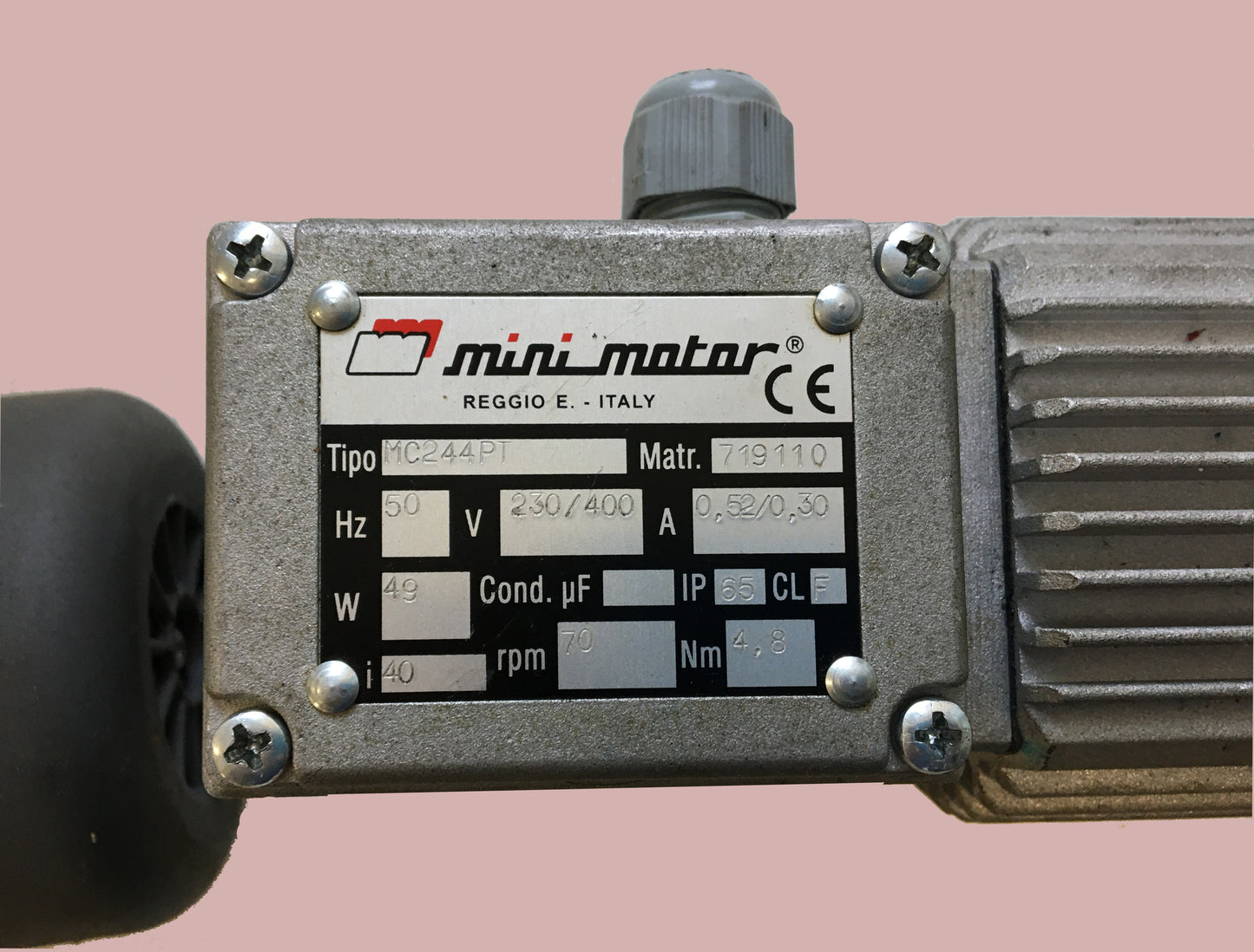 MC244PT, Minimotor, Getriebe-Wechselstrommotor, 4,8 Nm, 0,049 kW