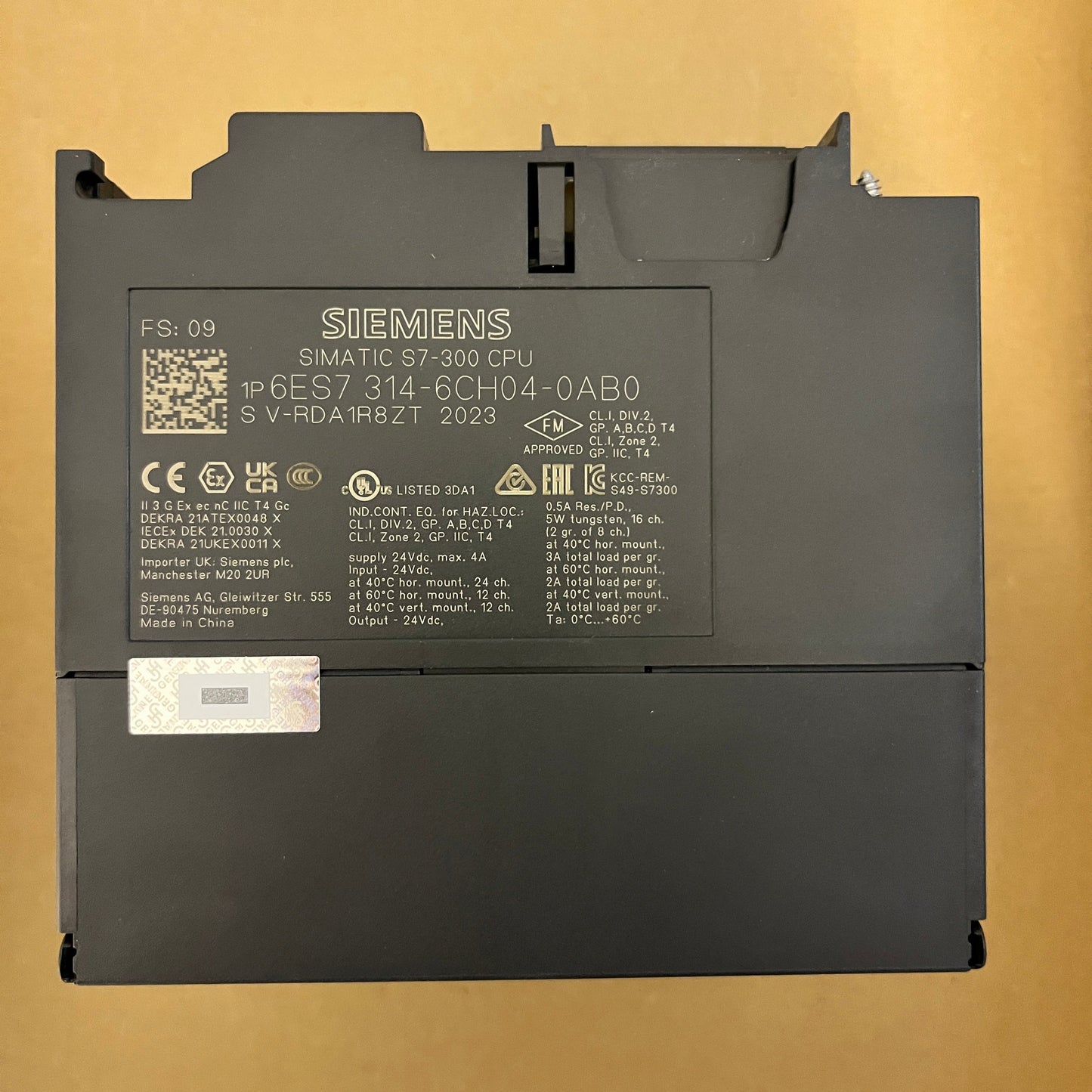 6ES7314-6CH04-0AB0, SIMATIC S7-300, CPU-modul, Siemens