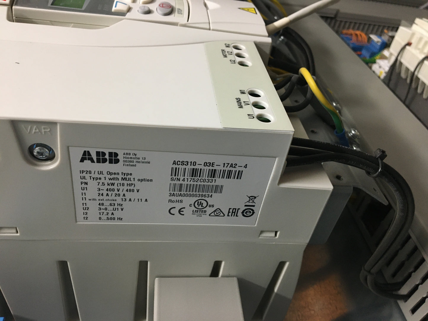 ACS310-03E-17A2-4, ABB hajtásmodul, 7.5kW, 17.2A