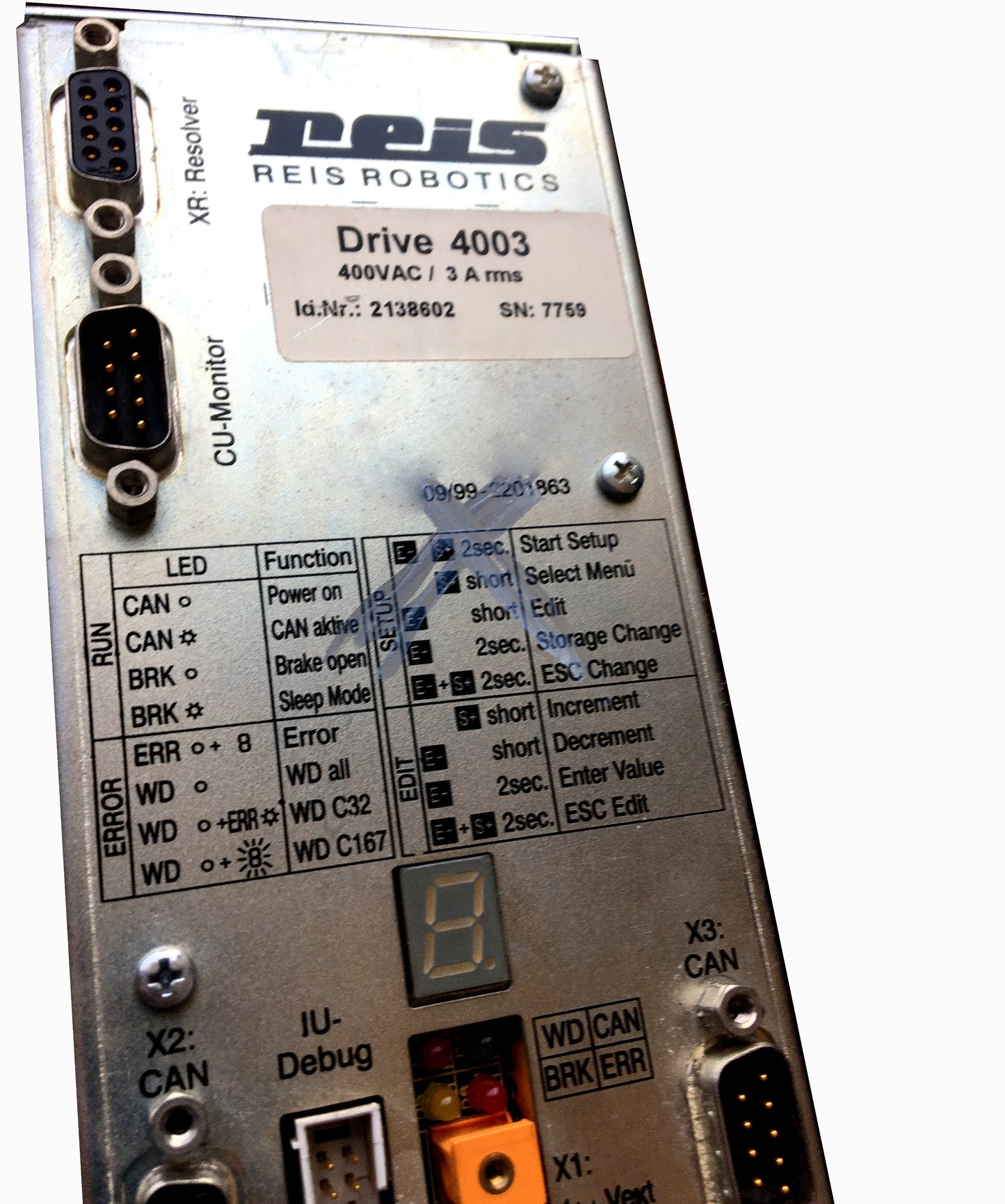 2138602, Servoantrieb DRIVE4003, REIS, 3A, 2kW (Roboterelektronik)