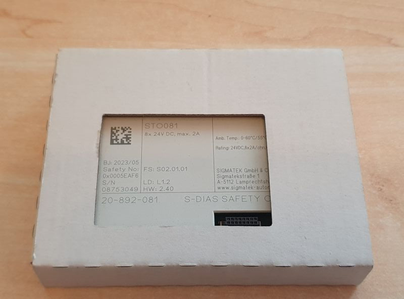 20-892-081, ST0 081, S-Dias, biztonsági (hibamentes) kimeneti modul, Sigmatek