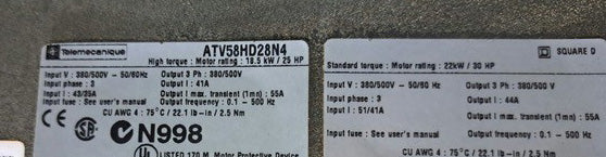 ATV58HD28N4, Frequenzumrichter, mit Kühlkörper – 18,5 kW – mit EMV-Filter der Klasse A