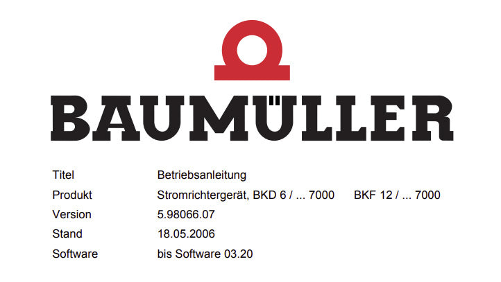 BKF12/200/400/7000, Baumüller, Gleichstromantrieb, 200A